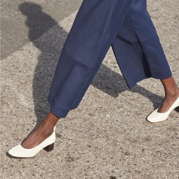 EVERLANE The Day Heel White Bone Stacked Shoes Slip On Italian Leather 8.5 NEW - Picture 6 of 14